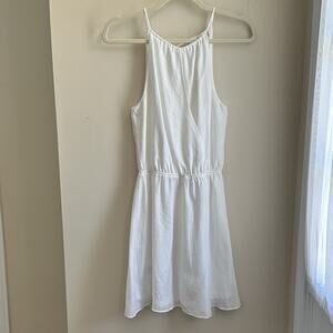 BCBGeneration Mini Dress White Chiffon Halter Neck SZ XS